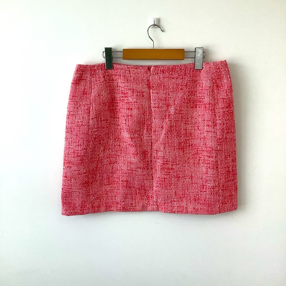 Joe fresh Coral Pink White Tweed Short A-Line Skirt Size 10 Pockets Career - Picture 5 of 7